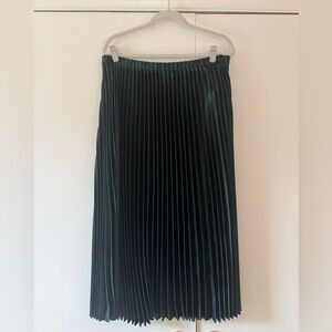 Anne Klein Forest Green Pleated A-Line Skirt NWT